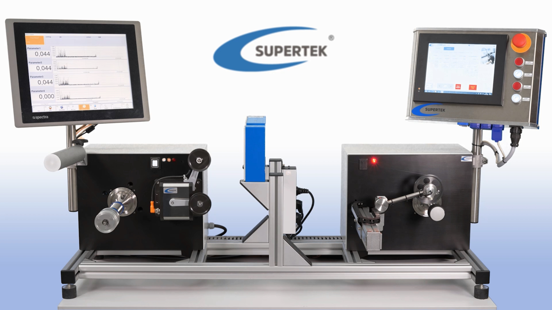 Umspulmaschine mit inline Messung wie Knotenwächter zum Prüfen und Messen von Draht