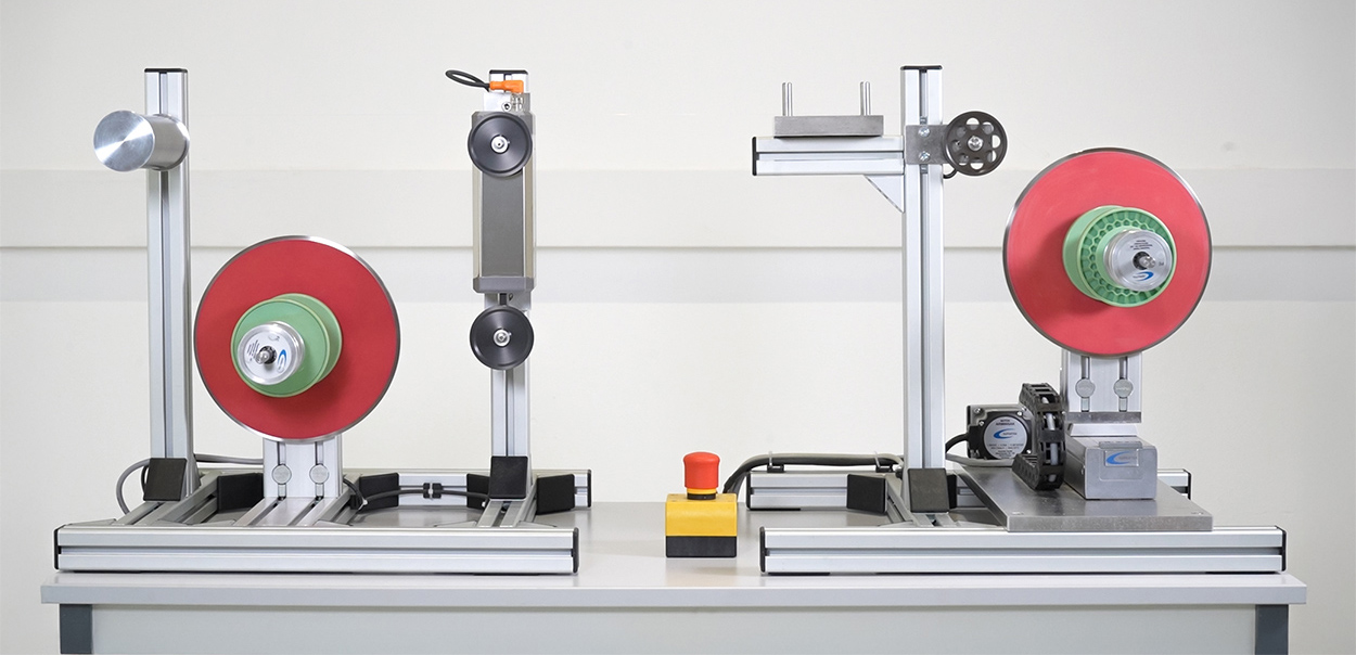 Winding machine for wire, labels, paper and optical fiber.